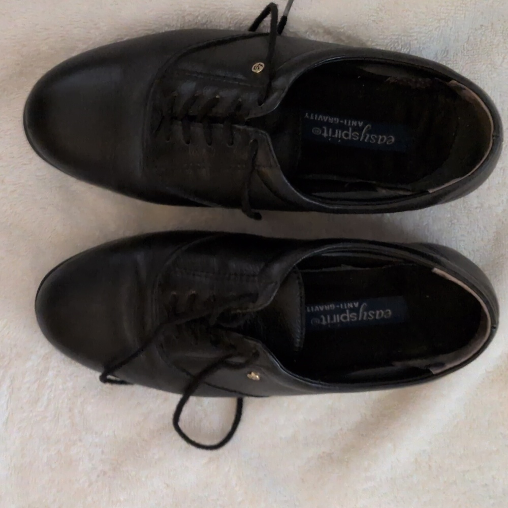 Easy Spirit GUC DOUBLE WIDE Size 6 Black Leather Shoes